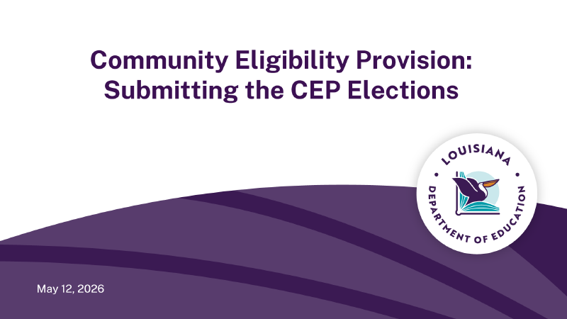 SFS - CEP (Community Eligibility Provision) Elections - May 12, 2026