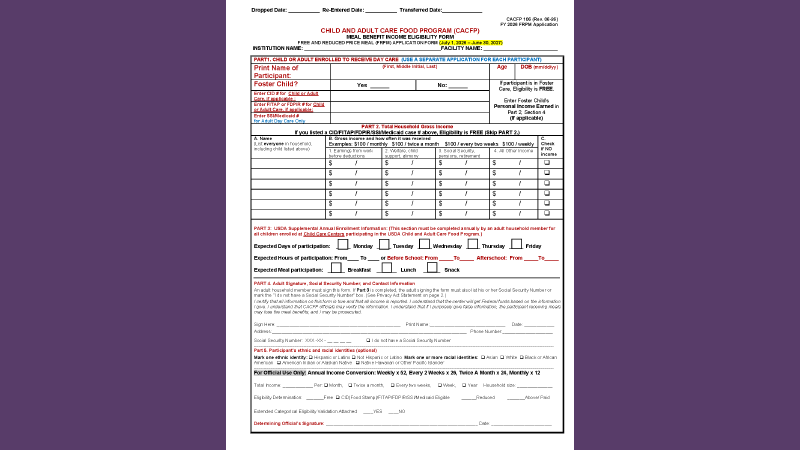CACFP 6.23.26 - Free and Reduced Meal Applications Training - June 23, 2026