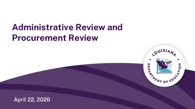 LDOE - SFS - State Update, In-Person Image